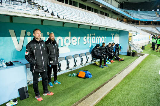 Malmö FFs tränare Magnus Pehrsson och assisterande