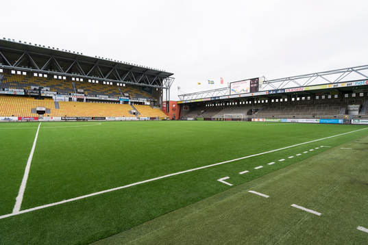 Interiör Borås arena innan fotbollsmatchen i Svenska