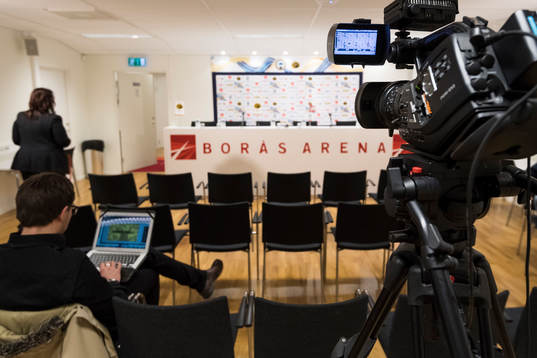 Pressrummet på Borås arena innan IF Elfsborgs pressträff