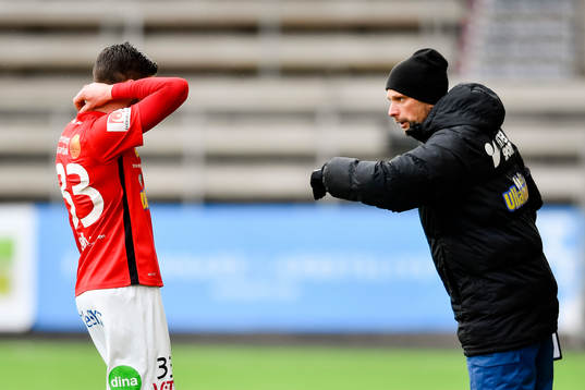 Falkenbergs Tibor Joza och tränare Hans Eklund