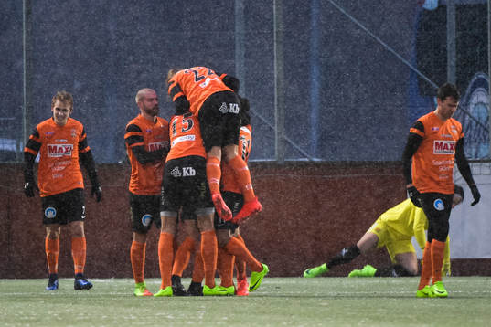 Kristianstads spelare jublar