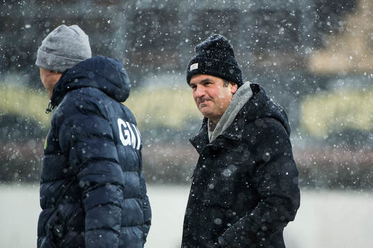 GAIS Erik Bergkvist och GAIS huvudtränare Benjamin Westman
