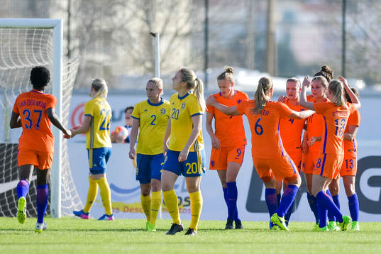 Hollands spelare jublar