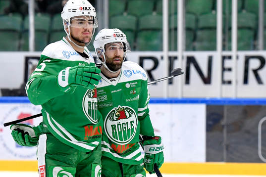 Rögles Alen Bibic och Taylor Matson jublar