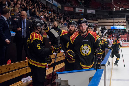 Brynäs Lukas Kilström , Marc Zanetti och Simon Bertilsson