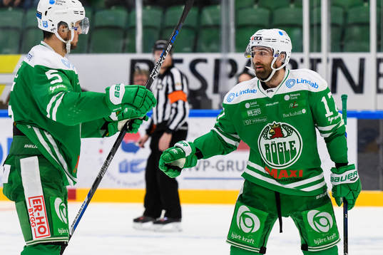 Rögles Alen Bibic och Taylor Matson jublar