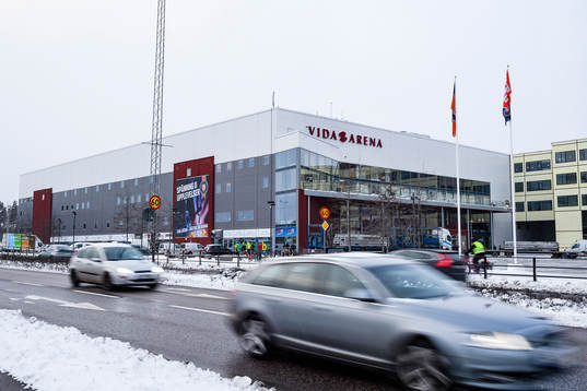 Generell exteriör vy på Vida arena före ishockeymatchen