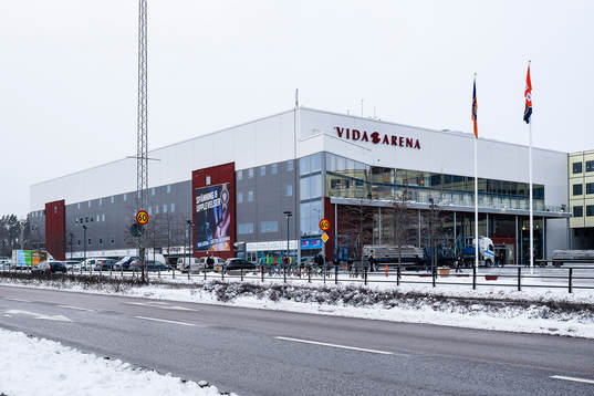 Generell exteriör vy på Vida arena före ishockeymatchen