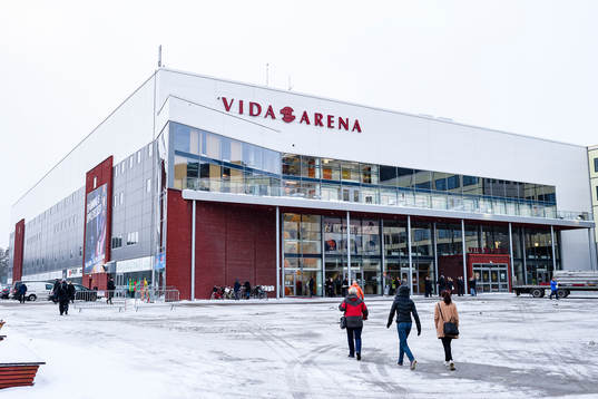 Generell exteriör vy på Vida arena före ishockeymatchen