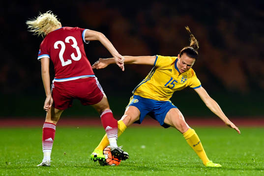 Rysslands Elena Morozova och Sveriges Jessica Samuelsson