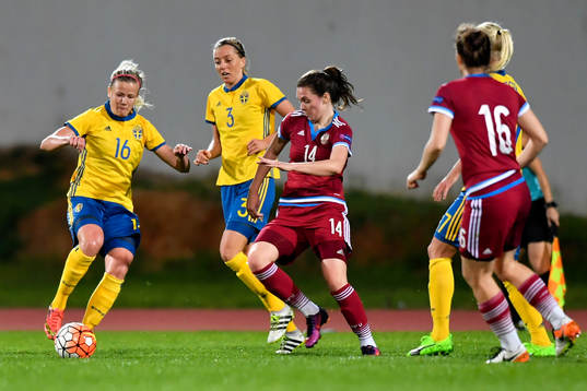 Sveriges Hanna Glas och Linda Sembrant och Rysslands