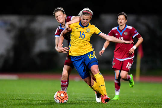 Sveriges Hanna Glas och Rysslands Anastasia Pozdeeva