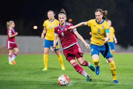 Rysslands Daria Makarenko och Sveriges Lotta Schelin