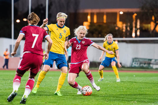 Sveriges Nilla Fischer mot Rysslands Natalia Sokolova och