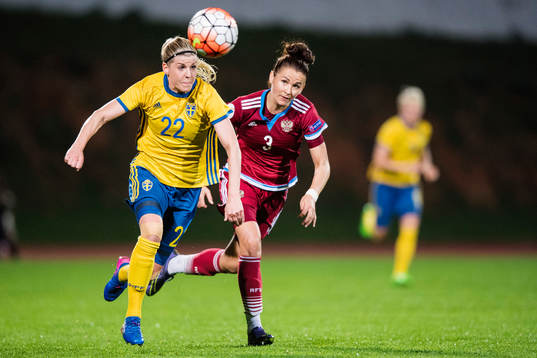 Sveriges Olivia Schough och Rysslands Anna Kozhnikova
