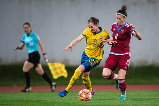 Sveriges Lotta Schelin  mot Rysslands Daria Makarenko