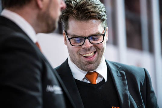 Karlskronas tränare Ove Molin jublar