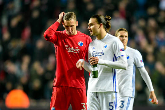 FC Köpenhamns målvakt Robin Olsen, Erik Johansson och
