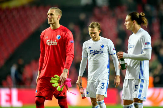 FC Köpenhamns målvakt Robin Olsen, Erik Johansson och