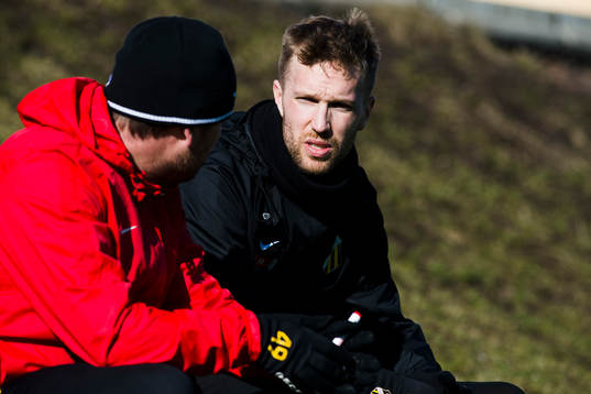Häckens tränare Mikael Stahre och Rasmus Lindgren