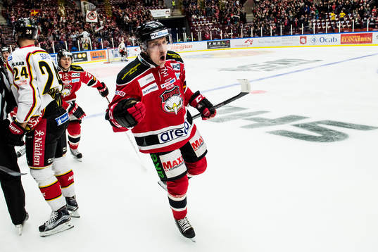 Malmö Redhawks Erik Andersson jublar