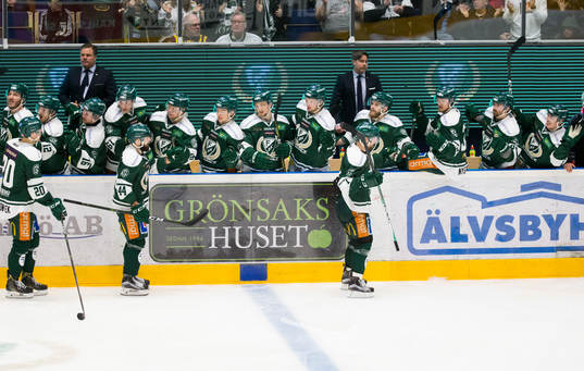 Färjestads spelare jublar