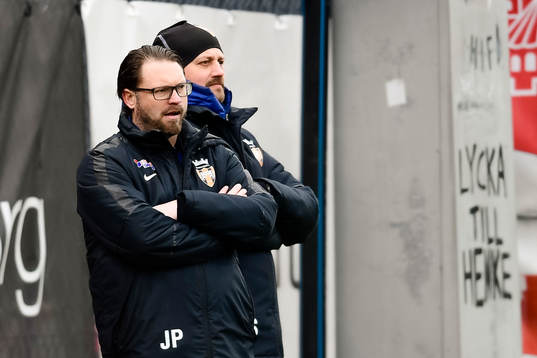 Kristianstads tränare Joakim Persson och tränare Anders