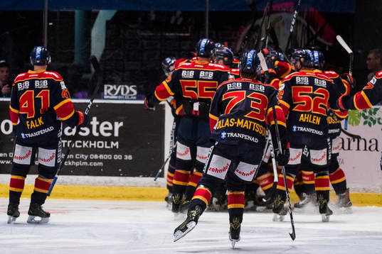 Djurgårdens spelare  jublar