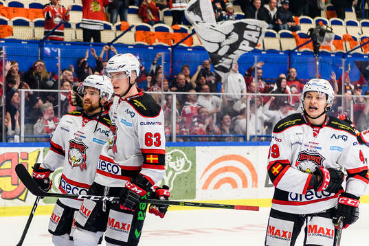 Malmö Redhawks Nichlas Hardt, Fredrik Händemark och Rhett