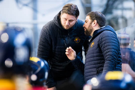 Djurgårdens assisterande Andreas Holmqvist och tränare
