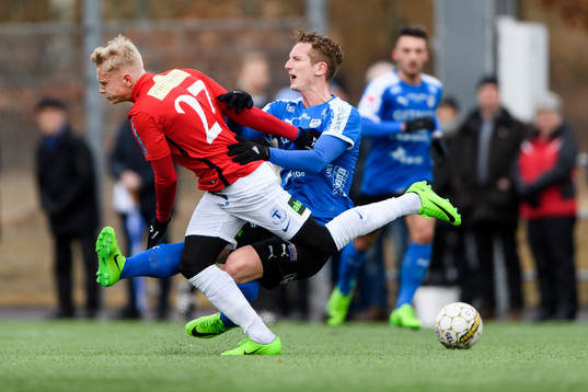 Trelleborgs Johan Brannefalk och Halmstads Andreas Bengtsson
