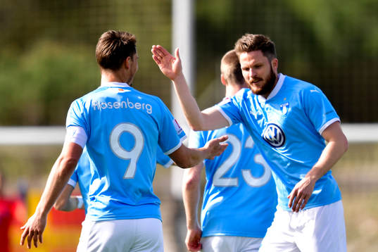 Malmö FFs Markus Rosenberg och Lasse Nielsen  jublar