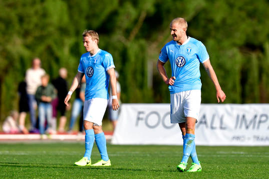 Malmö FFs Oscar Lewicki och Franz Brorsson deppar