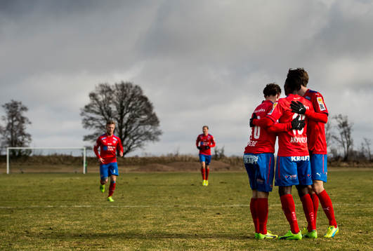 Helsingborgs spelare jublar