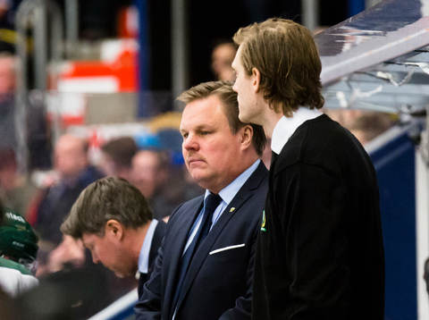 Färjestads tränare Leif Carlsson och Johan Ryno
