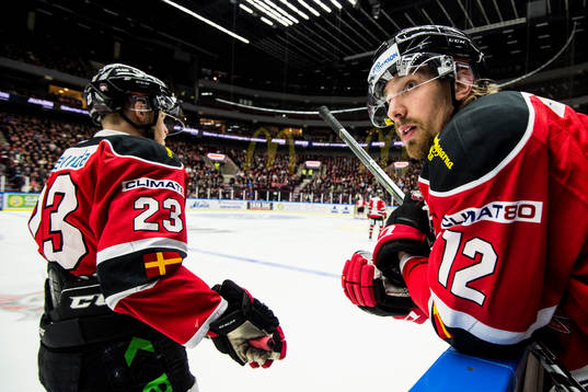 Malmö Redhawks Andreas Thuresson deppar i båset