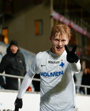 Norrköpings Kalle Holmberg jublar