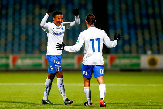 Norrköpings Niclas Eliasson och Christopher Telo jublar