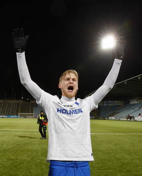 Norrköpings Kalle Holmberg jublar