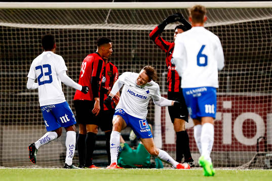 Norrköpings Jon Gudni Fjoluson jublar