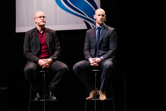 Sundsvalls tränare Joel Cedergren och Tommy Naurin