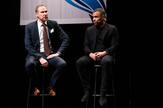 Elfsborgs tränare Magnus Haglund och Alex Dyer