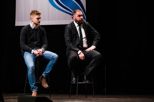Örebros Johan Mårtensson och tränare Alexander Axén
