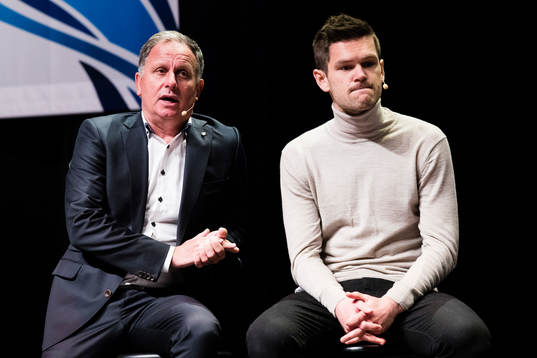 Halmstads tränare Jan Jönsson och Ivo Pekalski