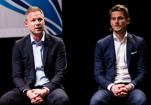 Malmö FFs tränare Magnus Pehrsson och Markus Rosenberg