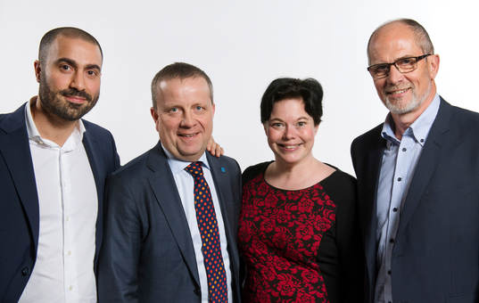 Kaveh Sarvari, SEF, Fredrik Ahlsterdt och Marlene Burwick,