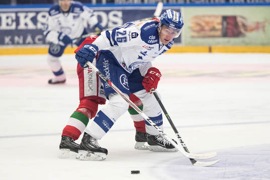 Leksands Patrik Norén  i ishockeymatchen i direktkvalet