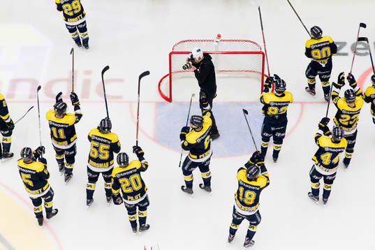 s spelare jublar mot publiken