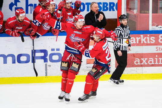 Huddinges Simon Stensson och Filip Norman jublar