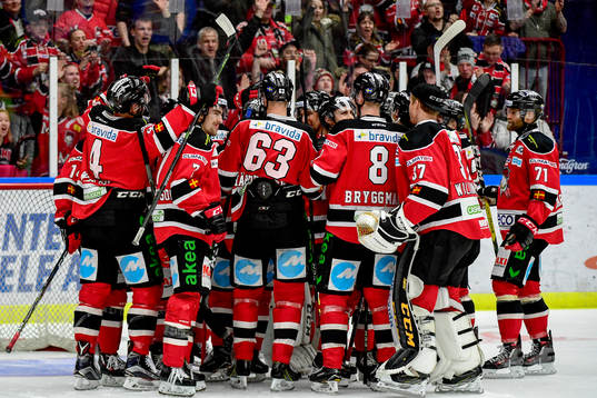 Malmö Redhawks spelare jublar